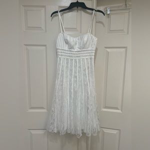 - JS Collections White Lace Overlay Cocktail Babydoll Milkmaid Baby shower Dress